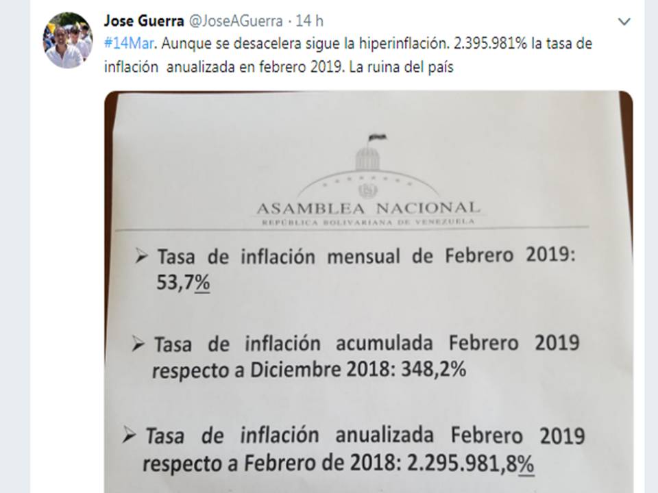 ACN josé guerra inflación febrero 2019