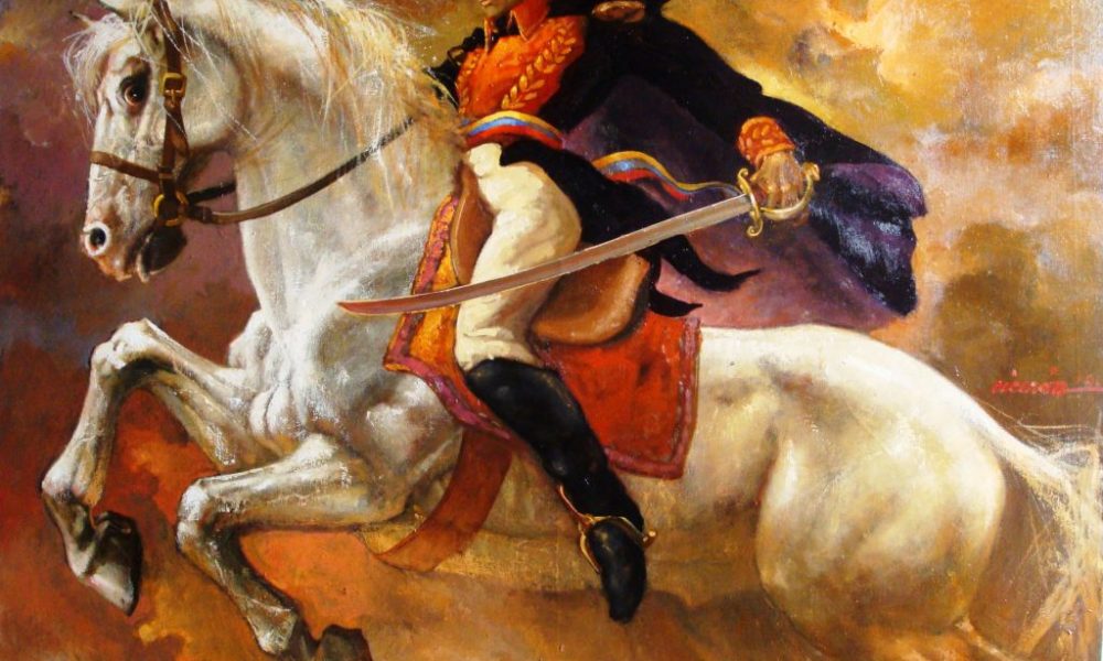 Simón Bolivar a caballo