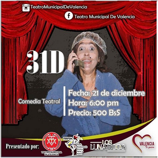 ACN- Comedia teatral “31 D” llega a valencia el próximo viernes