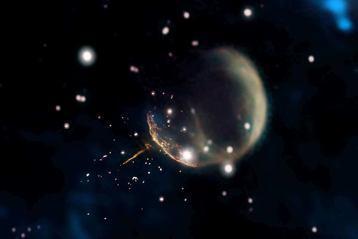 Descubierto Púlsar volando a gran velocidad a través de la galaxia