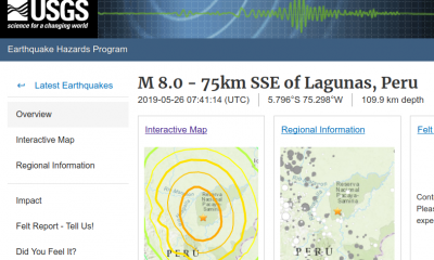 Fuerte sismo sacude al Perú esta madrugada.