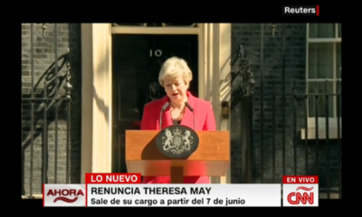 Theresa May, anunció este viernes que dejará el cargo de primera ministra de Gran Bretaña.