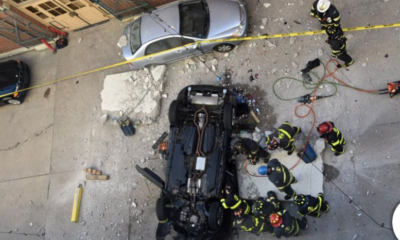 Dos muertos al caer vehículo desde un cuarto piso