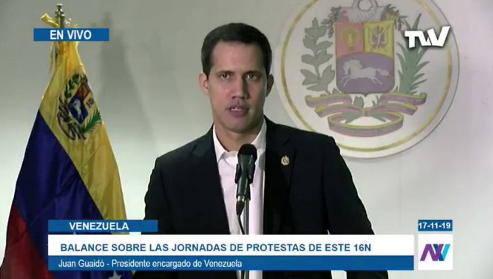 Guaidó convoca a una “protesta sostenida” nacional para el 18N