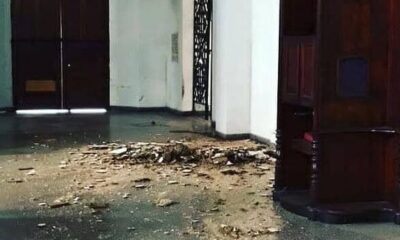 Se cayó el techo de la iglesia La Candelaria 