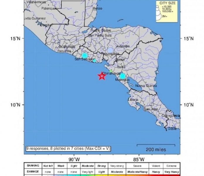 Repetidos sismos en Nicaragua