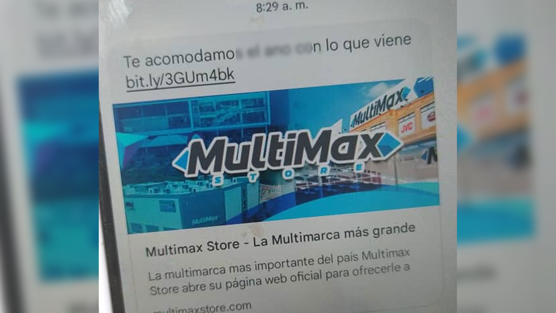 Mensaje de Multimax Store