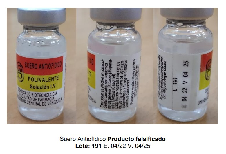 suero antiofídico falsificado en Venezuela-acn
