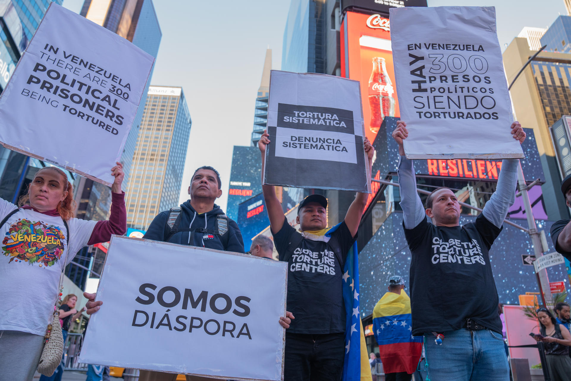 protesta de venezolanos en el Times Square-acn