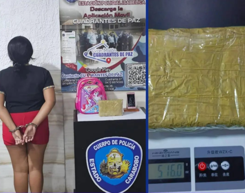 Detenida mujer y adolescente que cargaba panela de marihuana en un bolso - acn