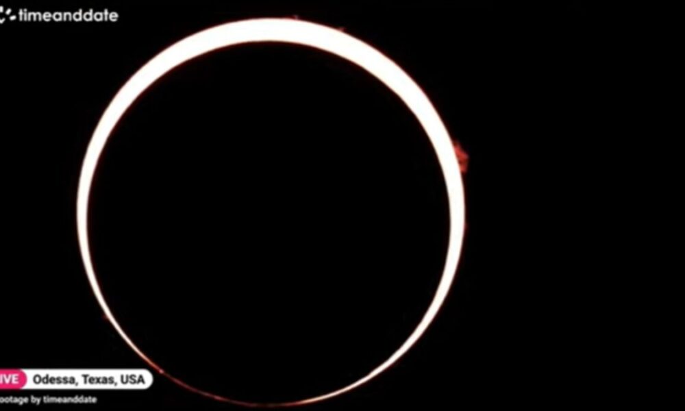 El eclipse de Sol, a la altura de Odessa, Texas, en Estados Unidos, - acn