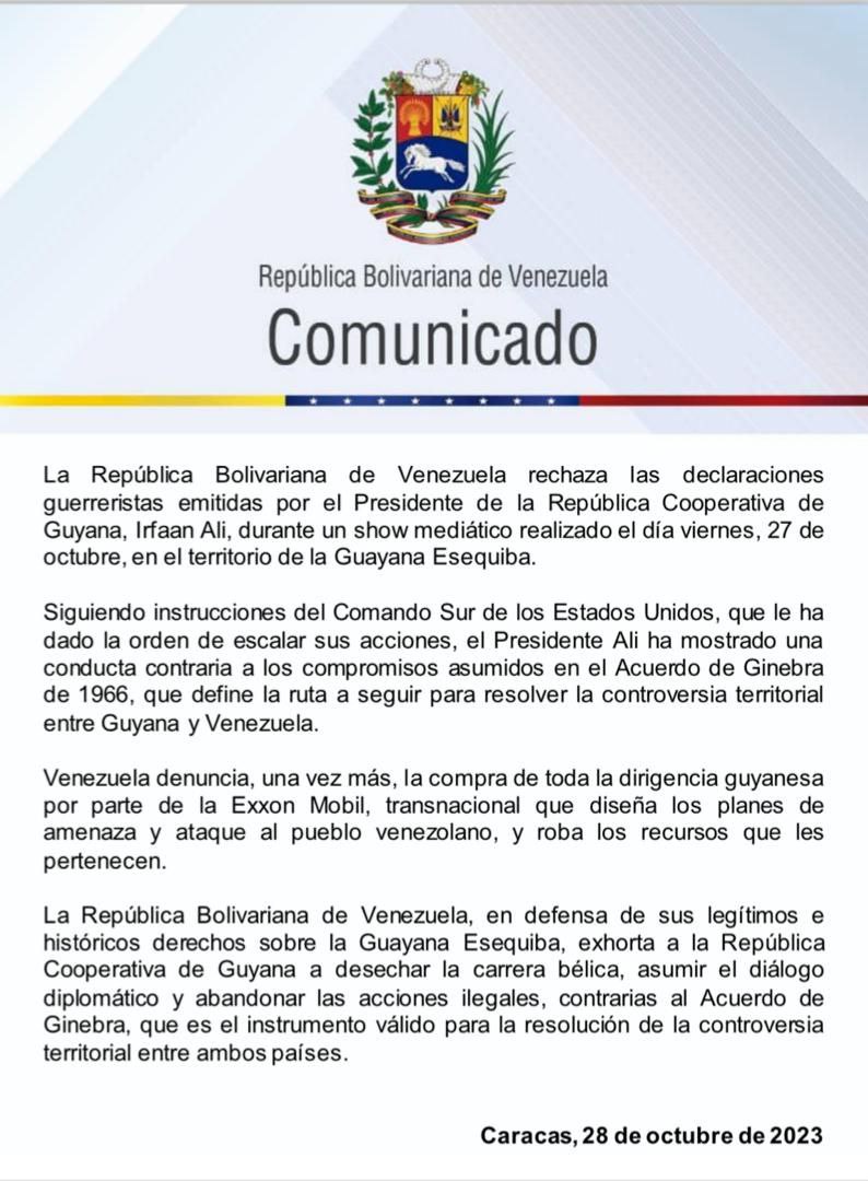 Gobierno de Maduro pide a Guyana desechar carrera bélica - noticiacn