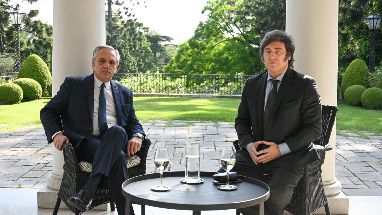 reunión Javier Milei y Alberto Fernández-acn