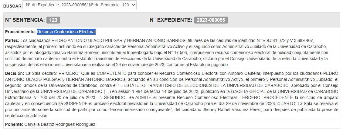 TSJ suspendió las elecciones de la UC - noticiacn