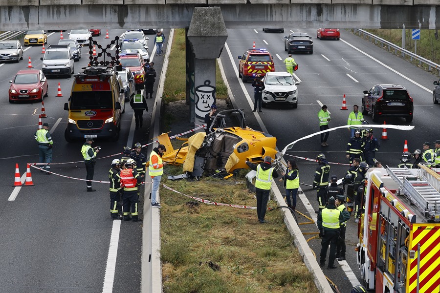 helicóptero cayó carretera de Madrid-acn