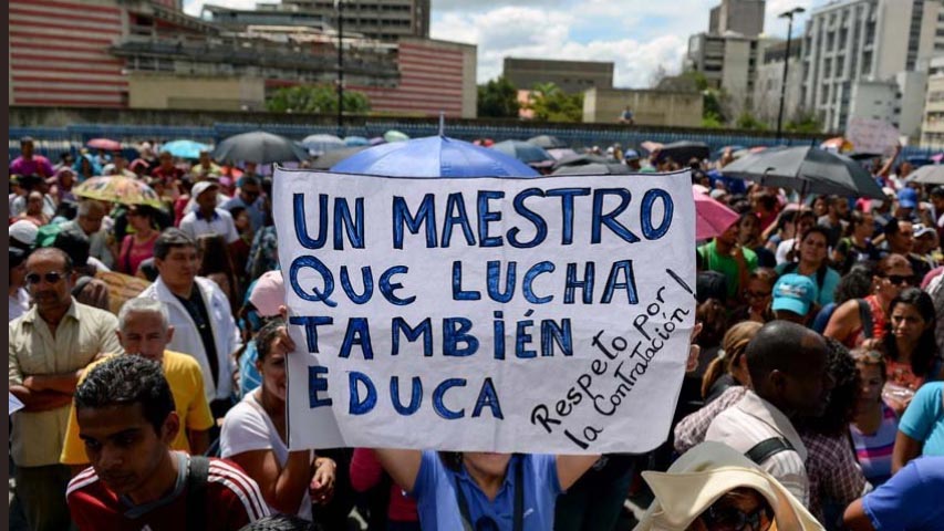 protestas Día del Maestro Venezuela 2024-acn