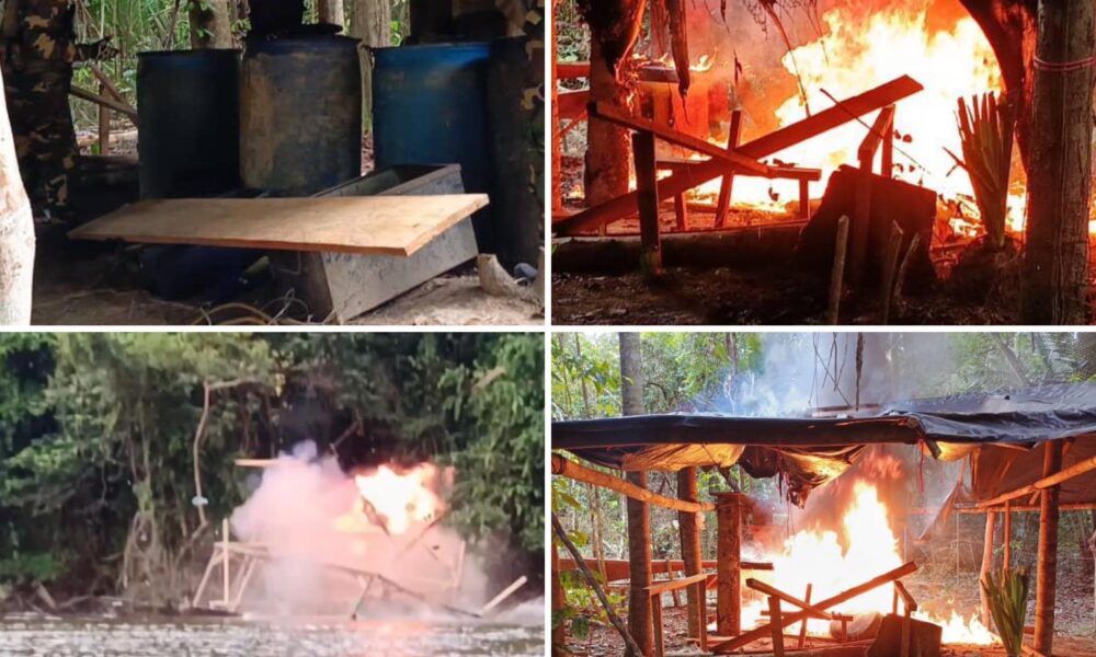 FANB destruye balsas y campamentos en Amazonas