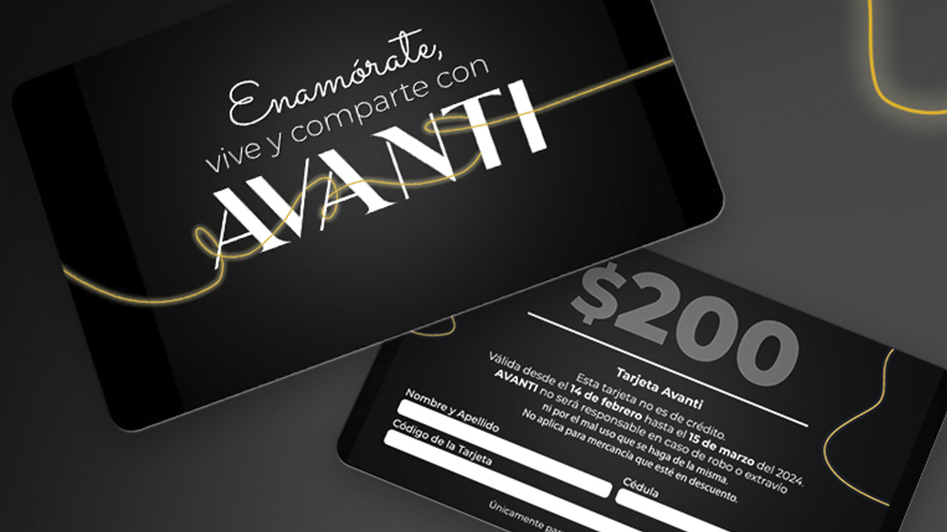Colaboración de Avanti con Avior - Gift card de Avanti