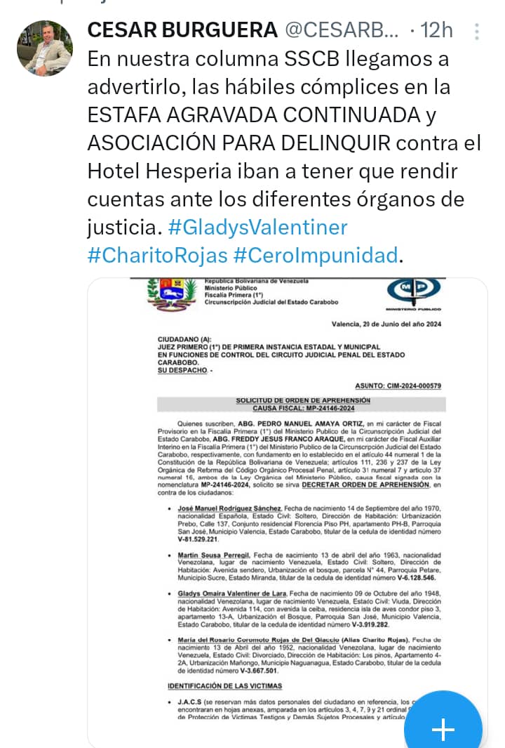 orden de aprehensión contra Gladys -Agencia Carabobeña de Noticias – ACN – Sucesos