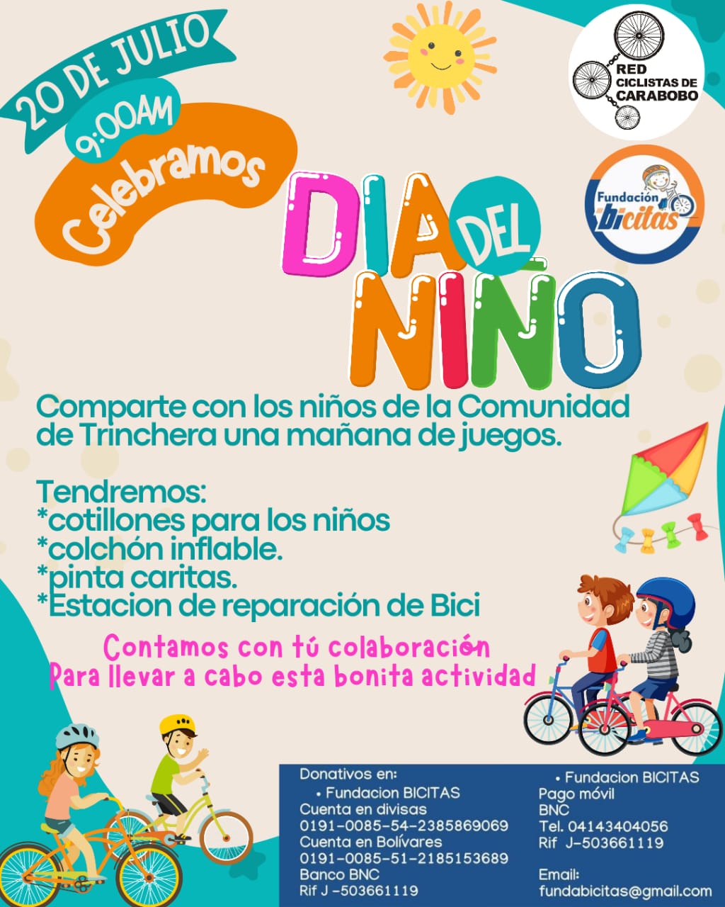 Fundación Bicitas solicitan colaboración para niños - Agencia Carabobeña de Noticia - Agencia ACN - Noticias carabobo