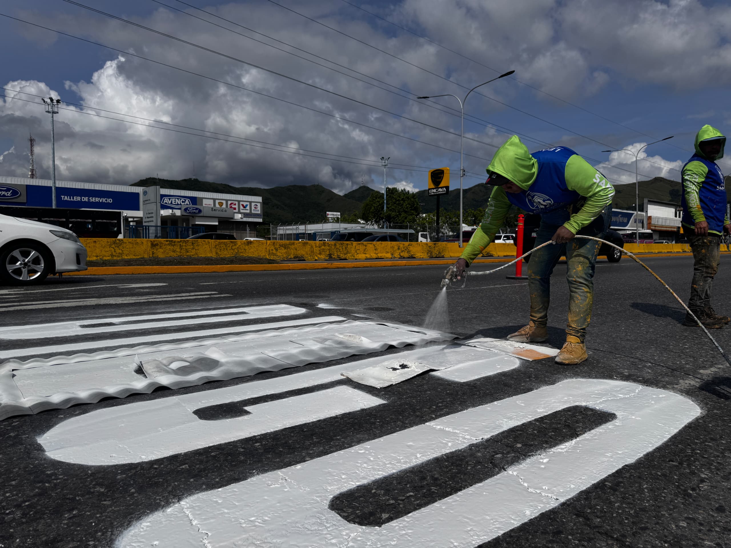 Demarcación vial en San Diego