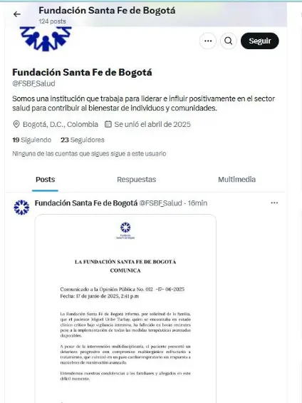 Miguel Uribe Turbay no ha muerto - Agencia Carabobeña de Noticias
