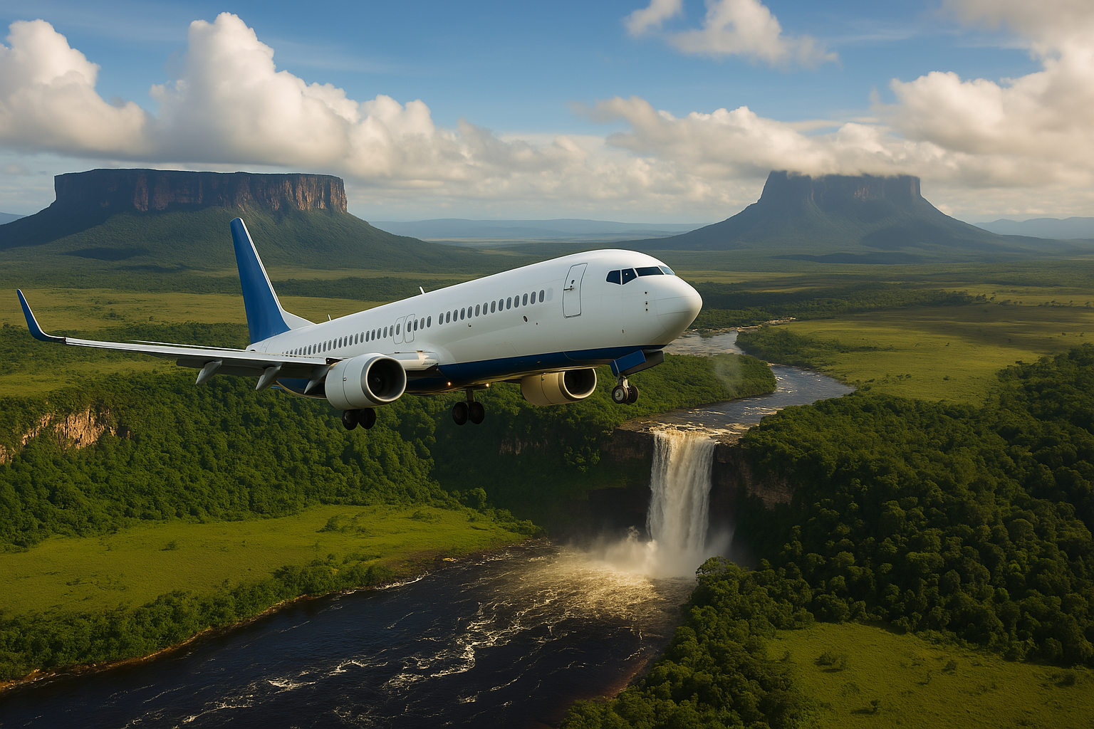 ruta aérea Puerto Ordaz Canaima