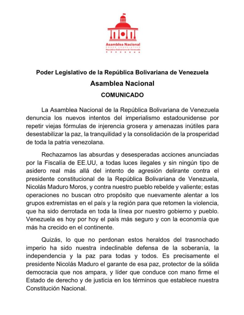 AN rechazó recompensa contra Maduro - Agencia Carabobeña de Noticias