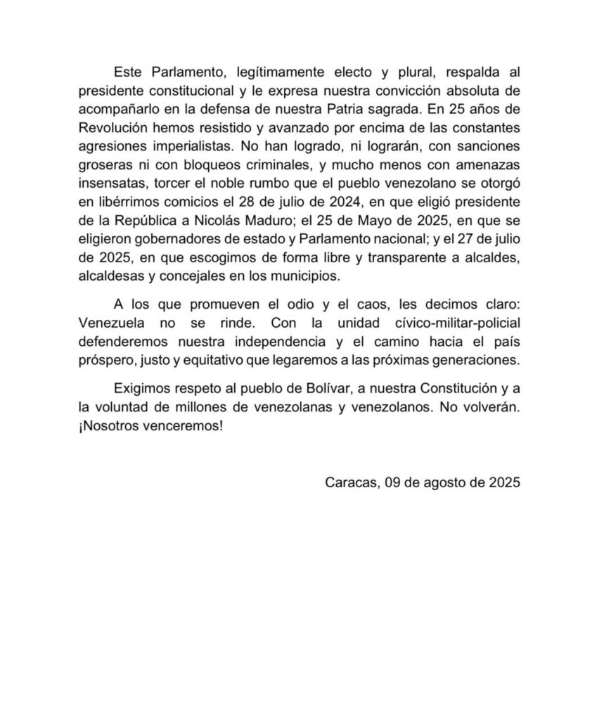 AN rechazó recompensa contra Maduro - Agencia Carabobeña de Noticias