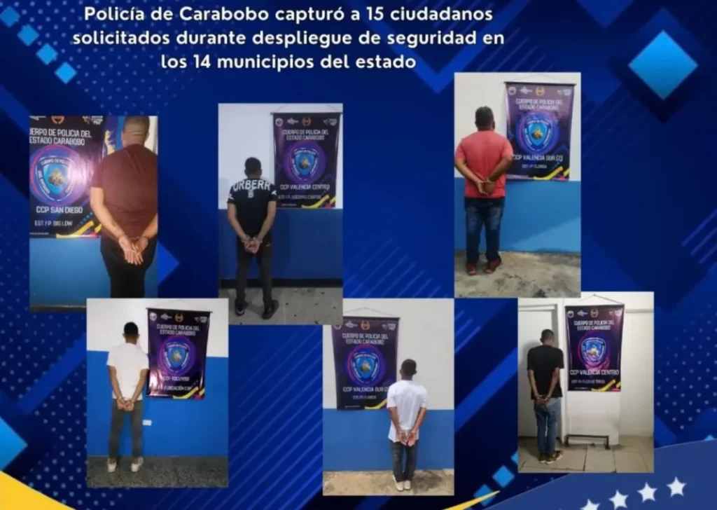 Policarabobo capturó a 14 ciudadanos - Agencia Carabobeña de Noticias
