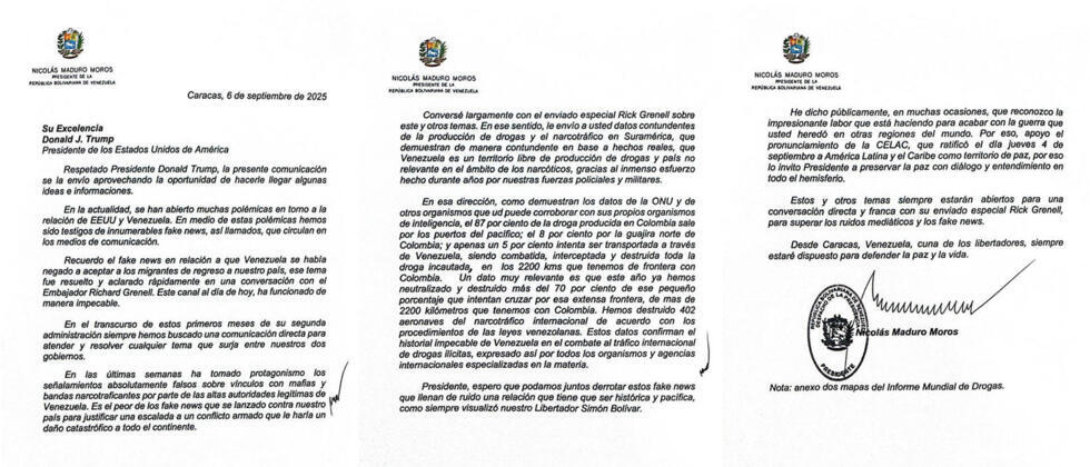 Maduro envía carta a Trump - Agencia Carabobeña de Noticias