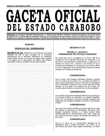 Días de Júbilo No Laborables - Agencia Carabobeña de Noticias