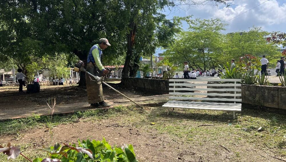 Fumcosandi realiza limpieza de áreas verdes en colegios estadales - Agencia Carabobeña de Noticias