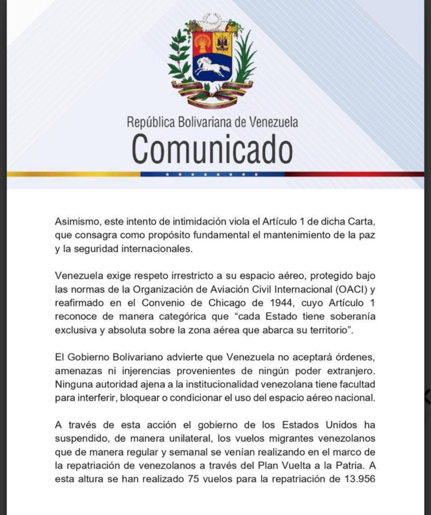 EE.UU. suspendió vuelos de migrantes a Venezuela - Agencia Carabobeña de Noticias