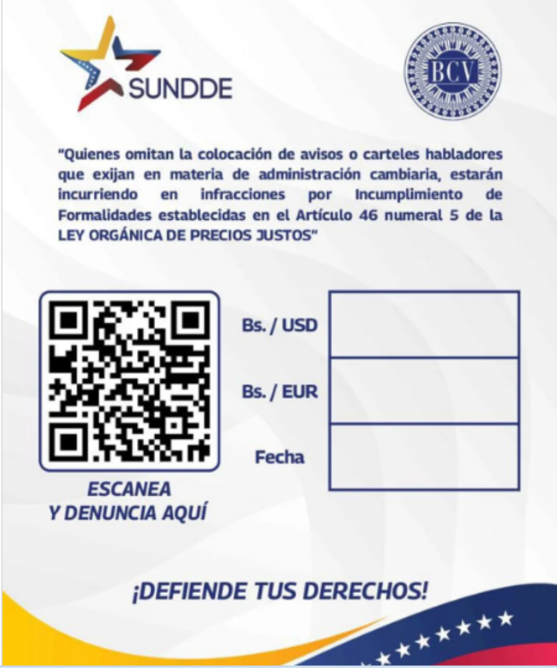 Nuevo formato de tasa del BCV de uso obligatorio en los comercios - Agencia Carabobeña de Noticias
