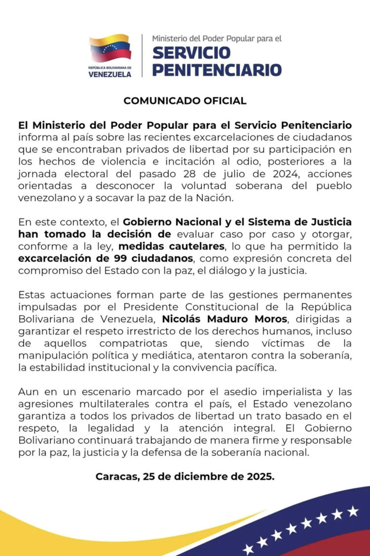 excarcelación de 99 presos políticos - Agencia Carabobeña de Noticias