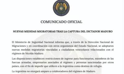 Argentina ingreso de funcionarios Maduro
