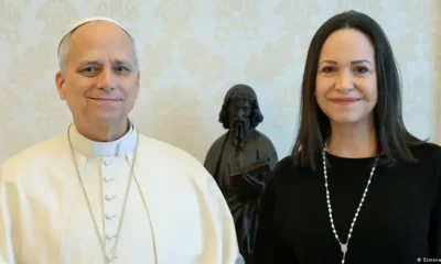 Machado pide al Papa interceder por liberación de presos políticos - Agencia Carabobeña de Noticias