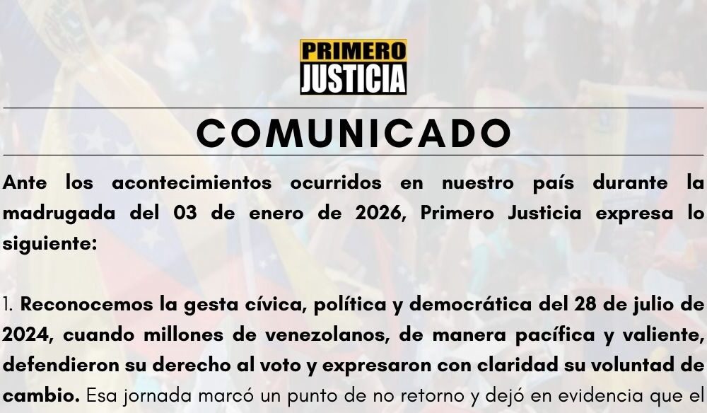 Primero Justicia 3 de enero