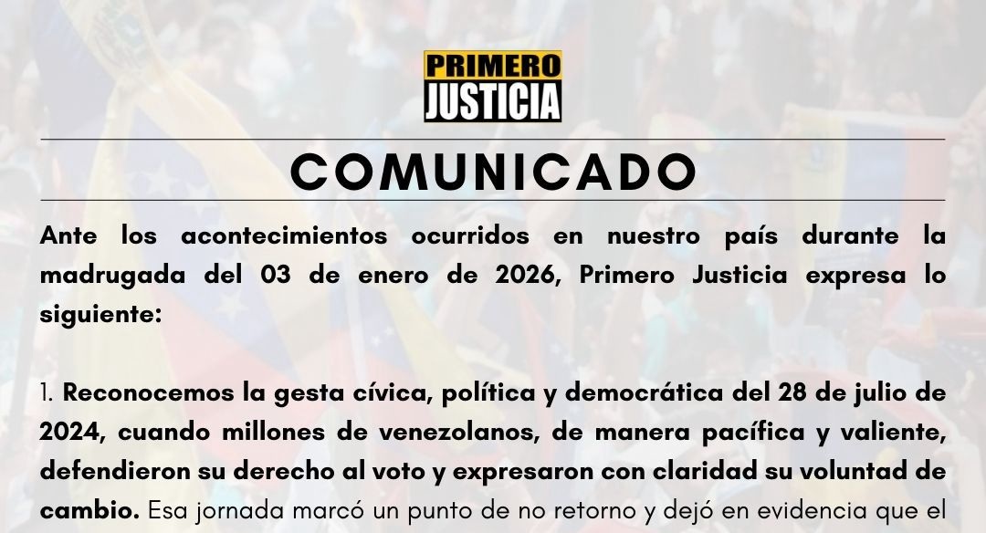 Primero Justicia 3 de enero