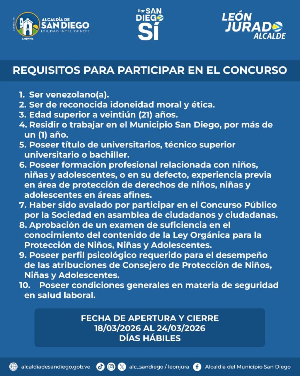 CMDNNA de San Diego llama a concurso - Agencia Carabobeña de Noticias
