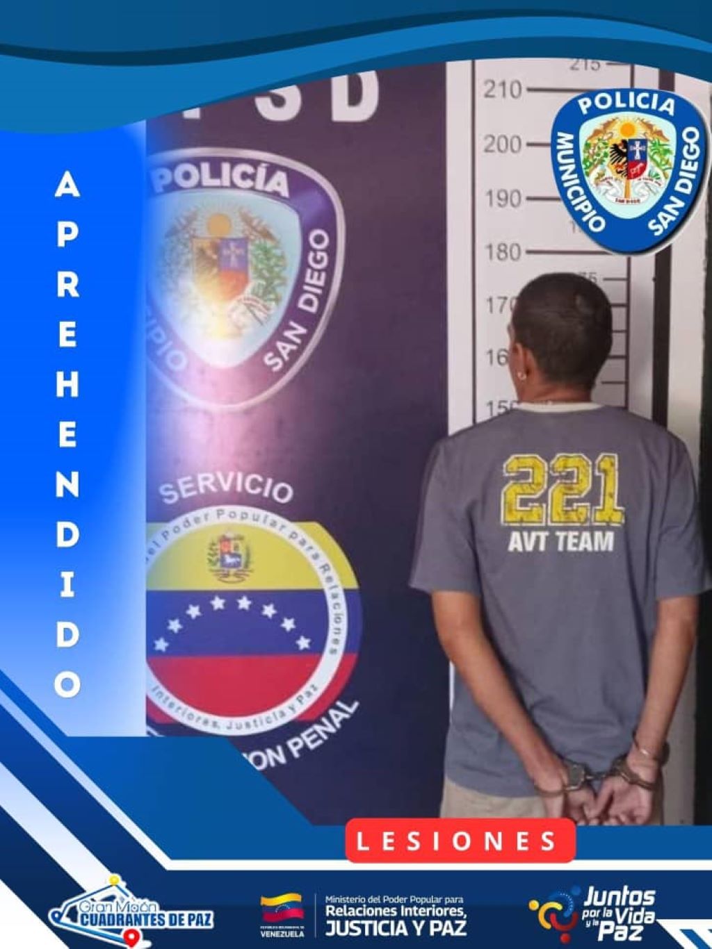 Policía de San Diego captura a sujeto por agredir a adulto mayor - Agencia Carabobeña de Noticias