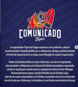 Guillén mánager de Tigres