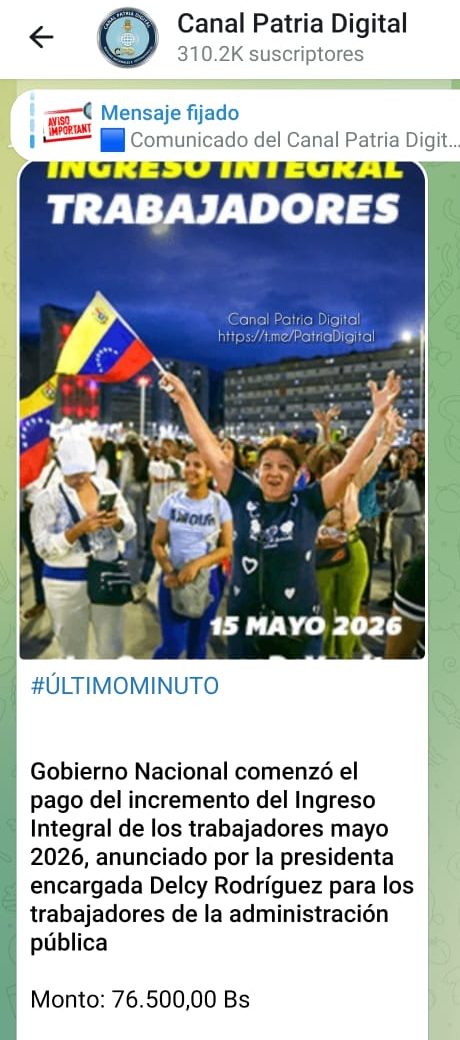 Pago del incremento de ingreso integral - Agencia Carabobeña de Noticias