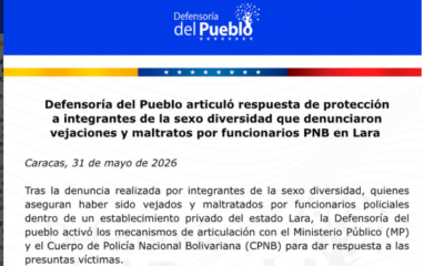 Defensoría del Pueblo sexo diversidad en Lara