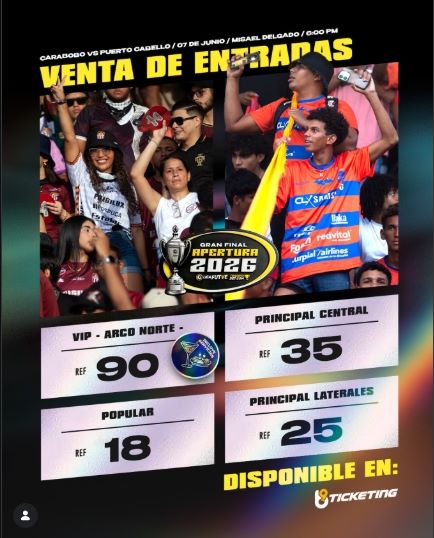 Precios de entradas de final Carabobo-Puerto Cabello - Agencia Carabobeña de Noticias