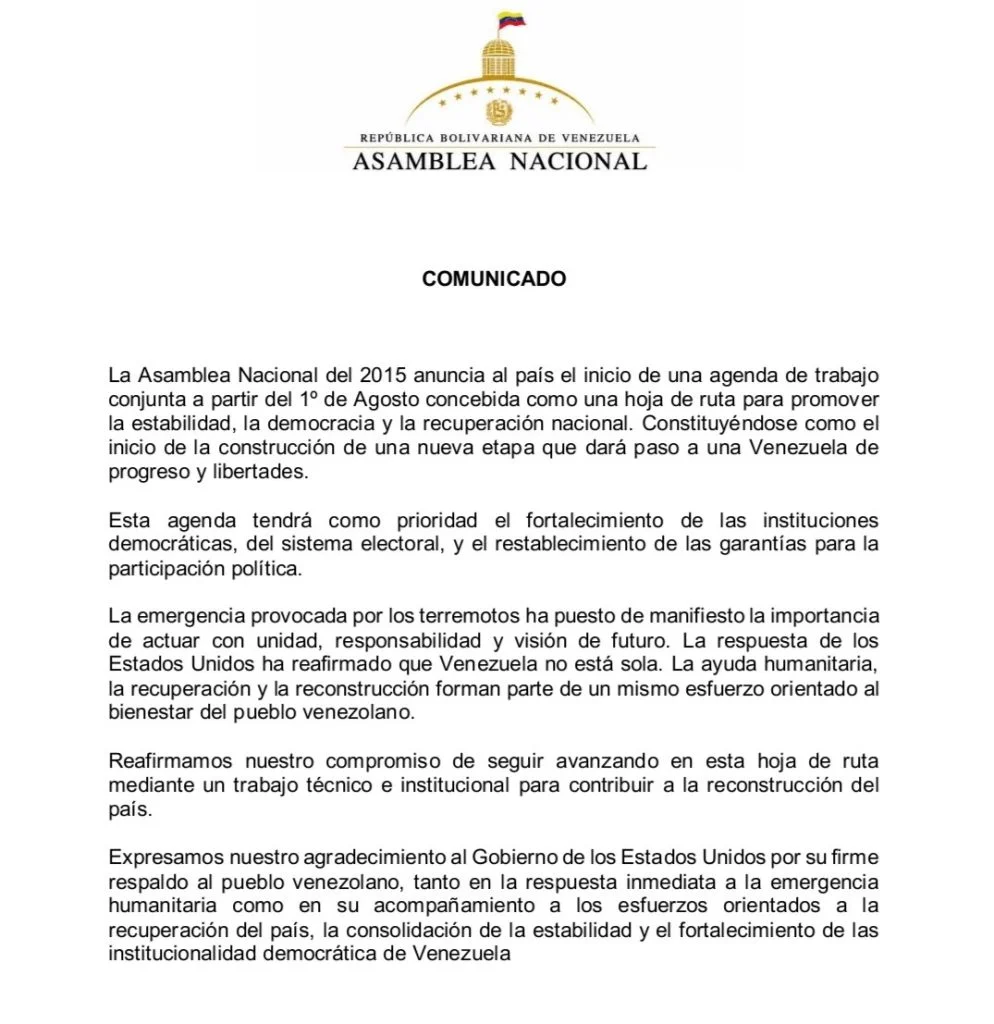 Anuncian hoja de ruta