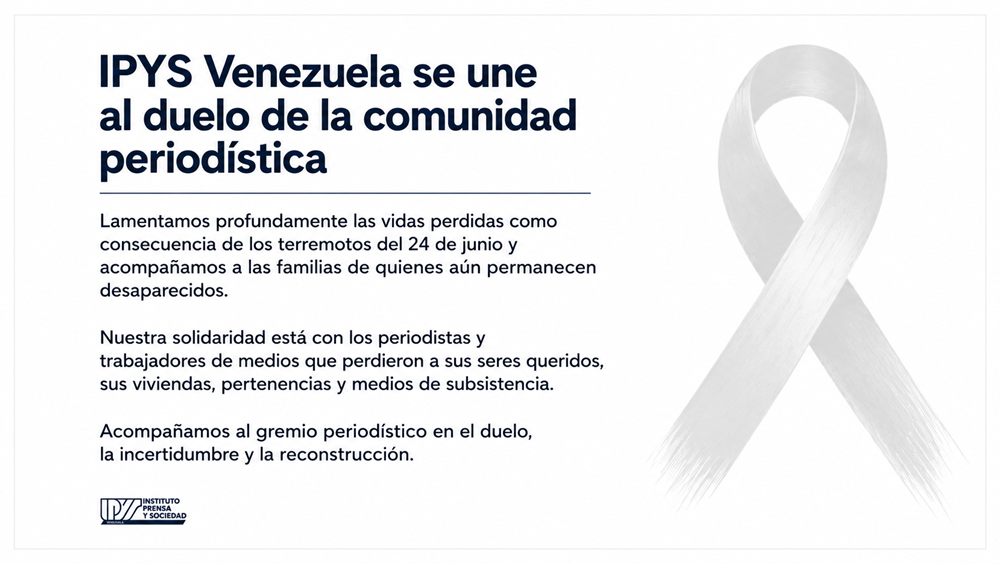 IPYS Venezuela periodistas terremotos