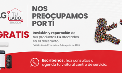 LG repuestos gratis terremotos