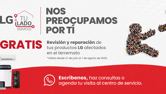 LG repuestos gratis terremotos